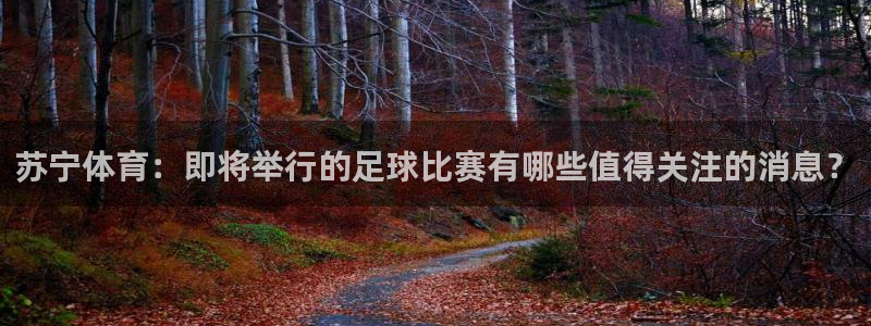 苏宁体育：即将举行的足球比赛有哪些值得关注的消息？